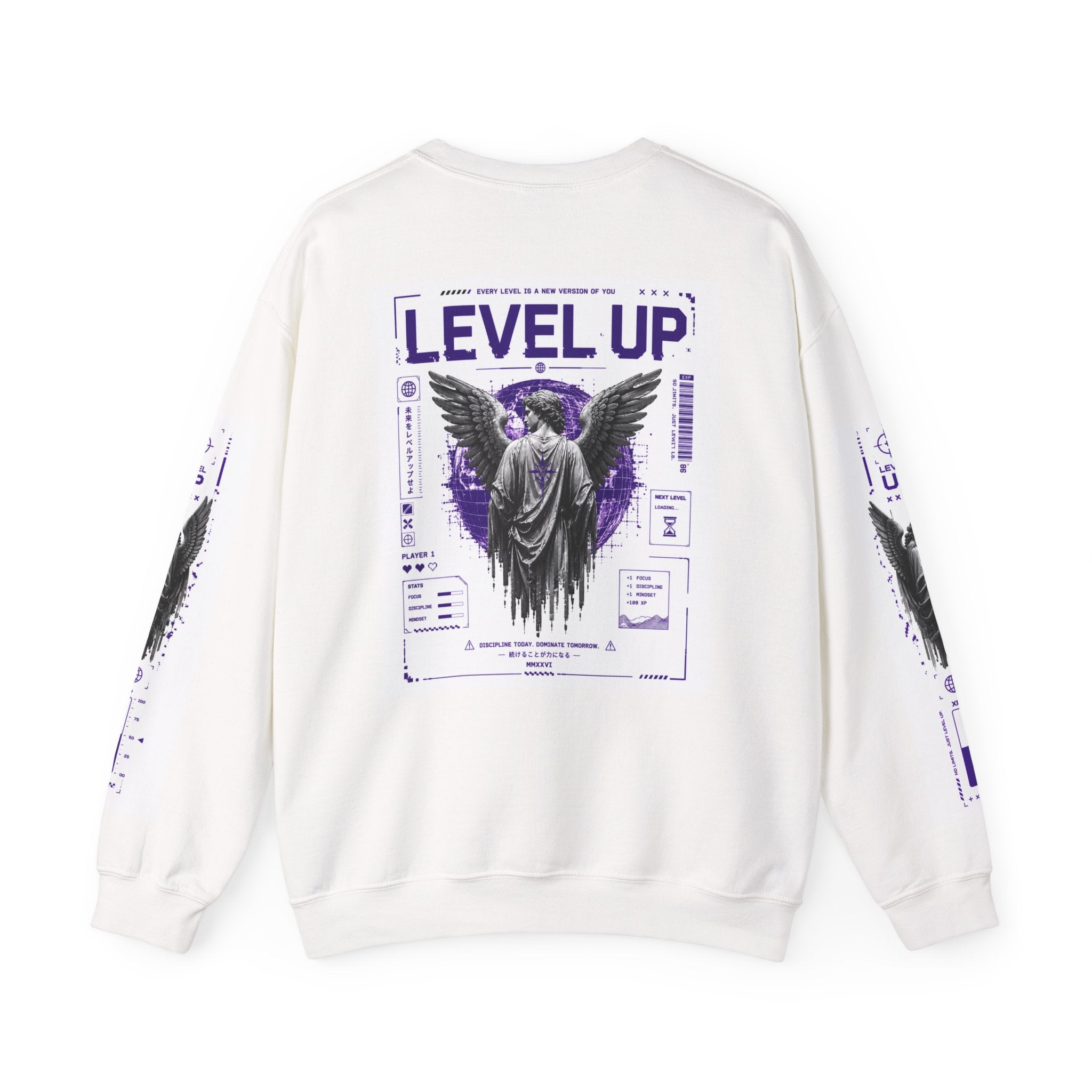 Merch Lobby™ - Level Up Angel Graphic Sweatshirt (New Skill Unlocked Crewneck)