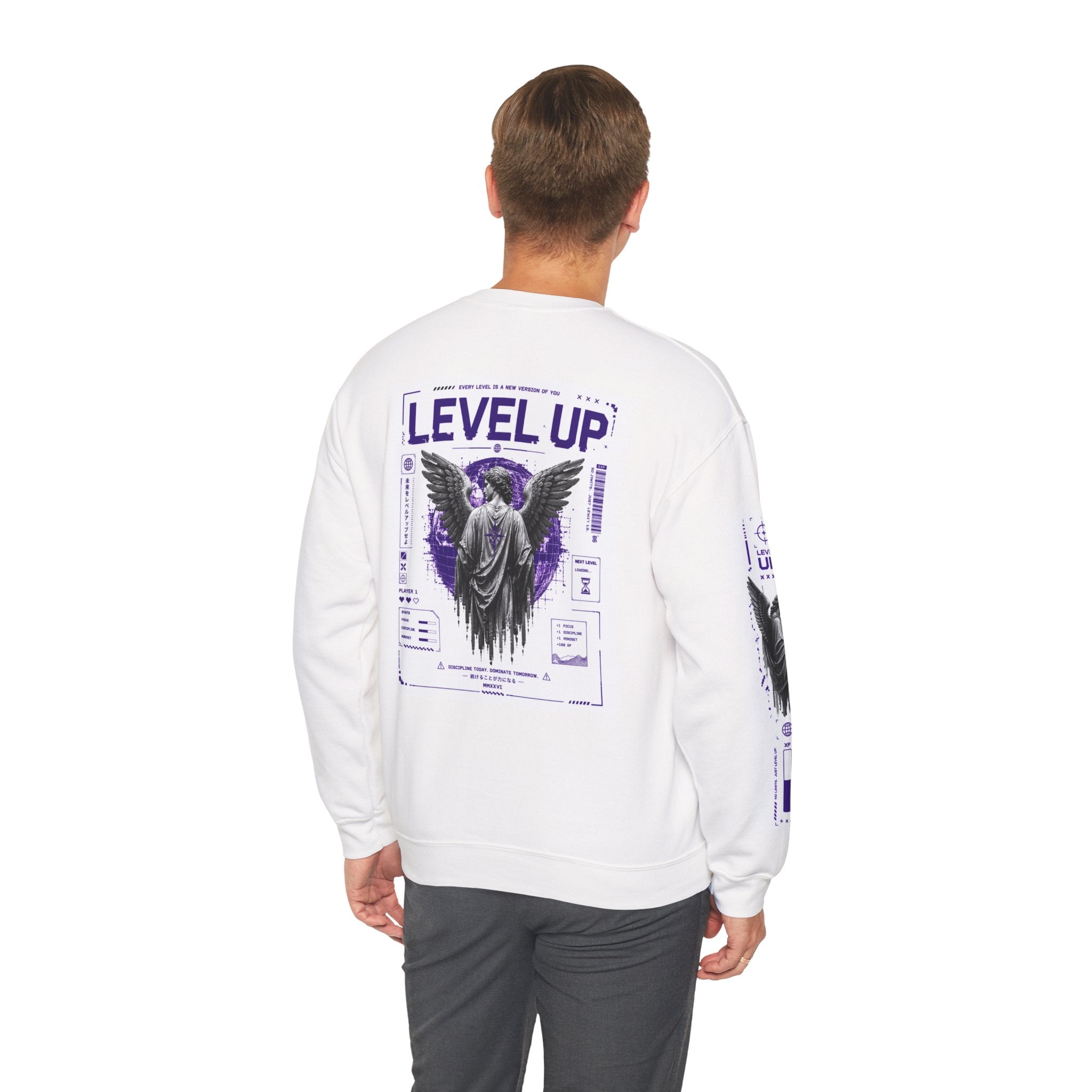 Merch Lobby™ - Level Up Angel Graphic Sweatshirt (New Skill Unlocked Crewneck)