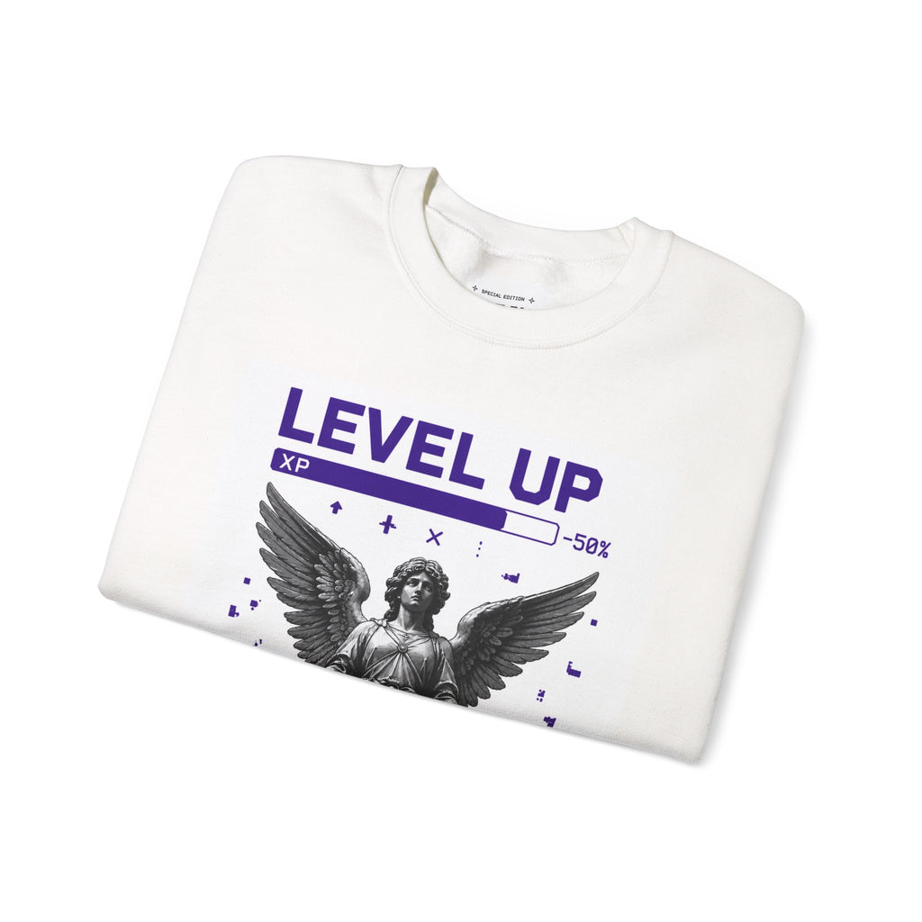 Merch Lobby™ - Level Up Angel Graphic Sweatshirt (New Skill Unlocked Crewneck)