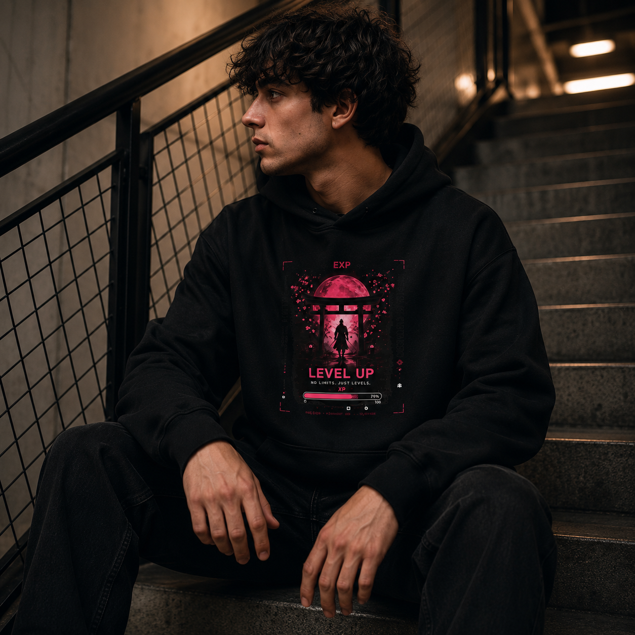 Merch Lobby™ - Level Up Neon Samurai Hoodie