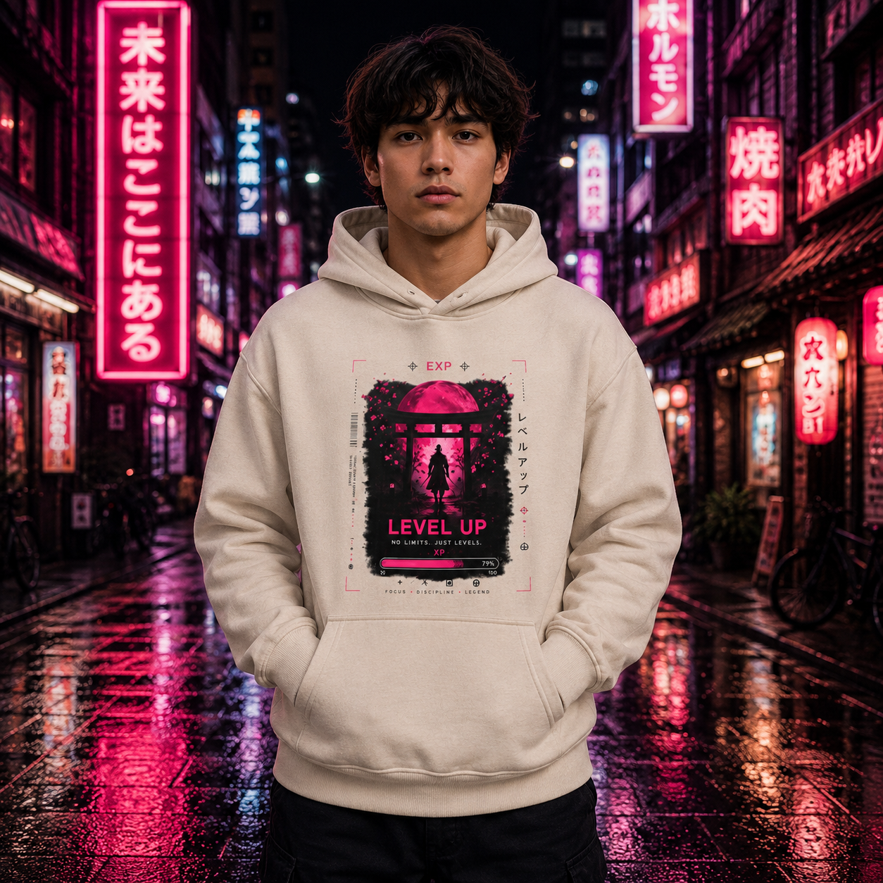 Merch Lobby™ - Level Up Neon Samurai Hoodie